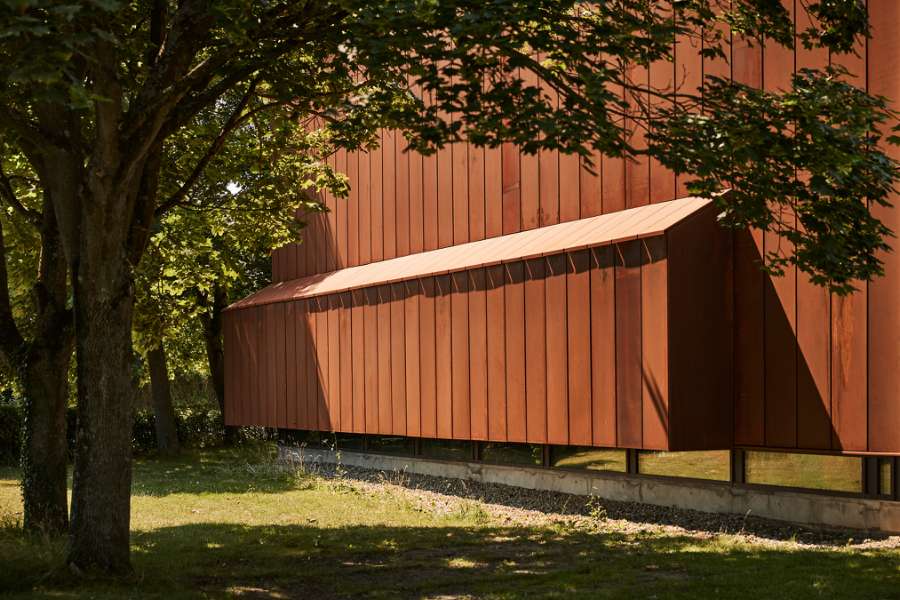 Beautiful façade cassettes made from corten steel, Maribo Svømmehal, Ved Stadion 4, 4930 Maribo